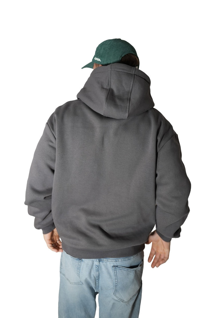 Stitch Hoodie Magnet Grey